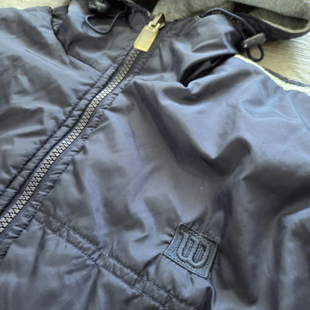 Y2K Wilson Reversible Windbreaker Track Jacket Mens XL Blue Gray VTG Full-zip‎